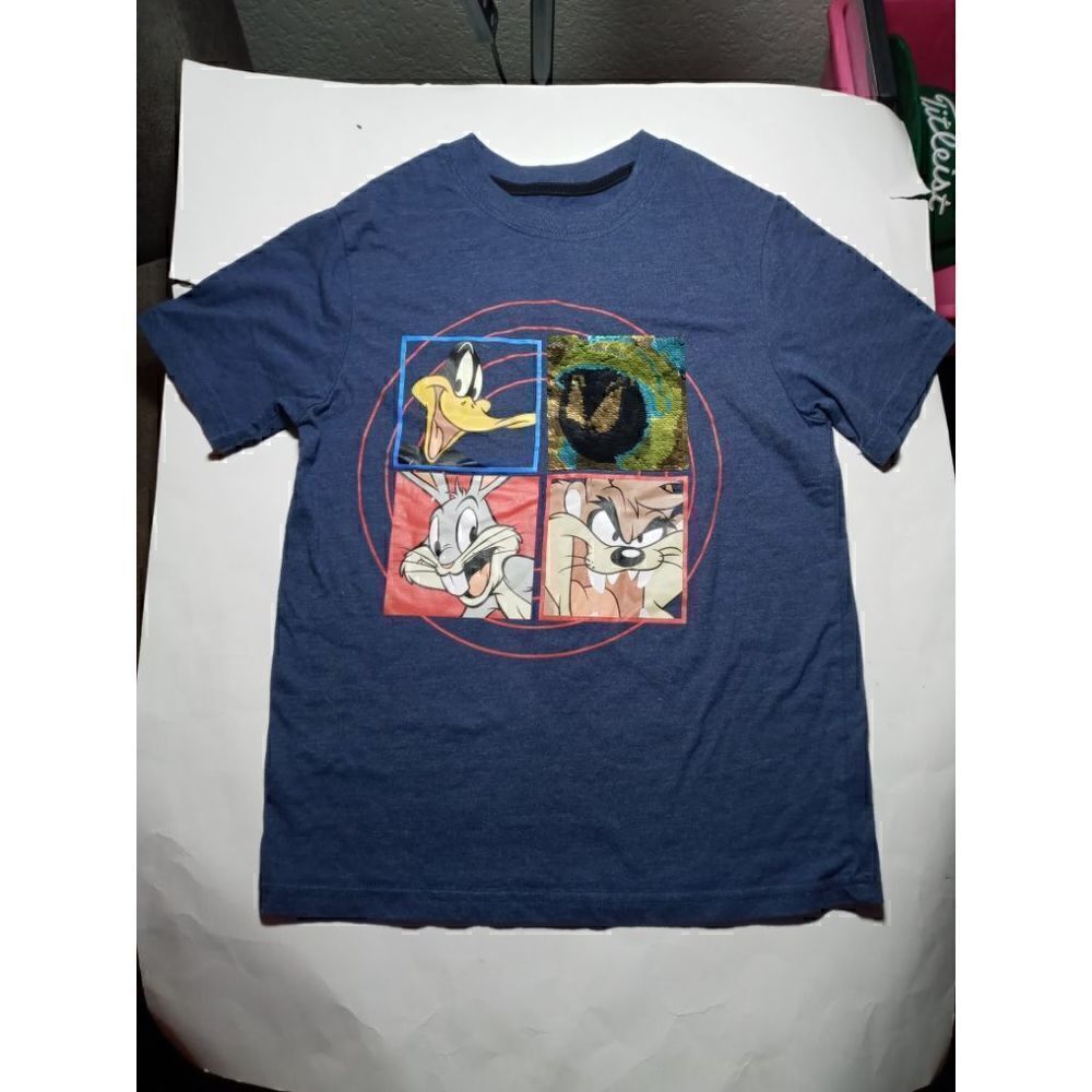Looney Tunes Kids T Shirt w/ Sequenced Marvin the Martian - Size M/M/M (7/8)